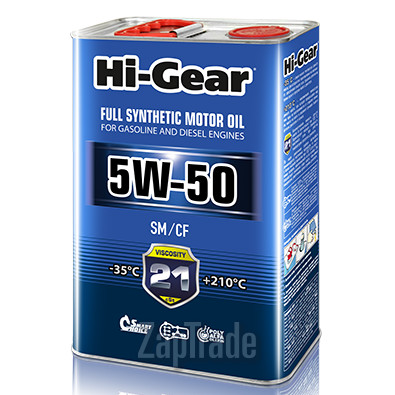 ������ �������� ����� Hi-gear SAE 5W-50 API SM/CF ������������� | ������� HG0554