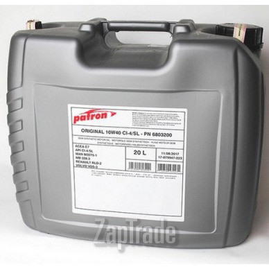 ������ �������� ����� Patron ORIGINAL CI-4/SL ����������������� | ������� 10W40 CI-4/SL 20L ORIGINAL