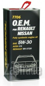 ������ �������� ����� Mannol 7706 O.E.M. for Renault Nissan 5W-30 (5�.) metal ������������� | ������� 4041