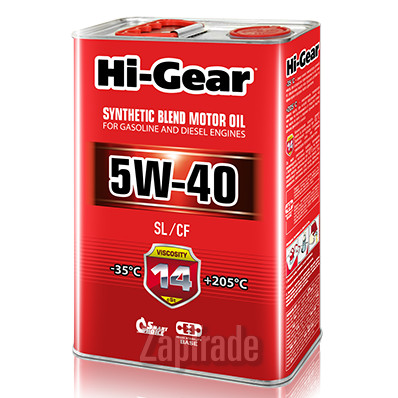 ������ �������� ����� Hi-gear SAE 5W-40 API SL/CF ����������������� | ������� HG1144