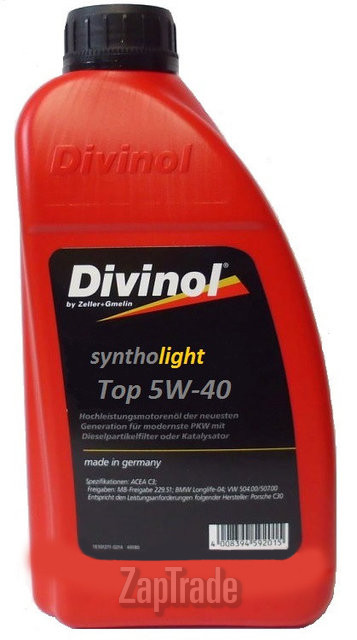 ������ �������� ����� Divinol Syntholight Top 5W40 ������������� | ������� 49430-C069