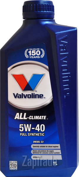 ������ �������� ����� Valvoline ALL CLIMATE 5W-40, 1� ������������� | ������� 872282